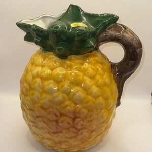 Vintage Iltalian Yellow Pineapple Ceramic Pitcher from "The Cellar"